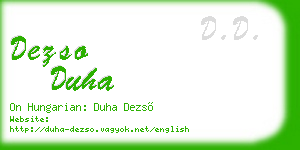 dezso duha business card