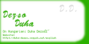 dezso duha business card